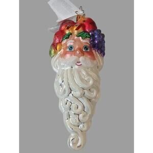 Christopher Radko Hand Blown Santa Ornament Harvest King- Retired Glass Ornament